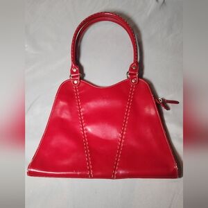 XOXO Red Vinyl Zip Handbag Minor Peeling/Flaws
